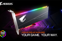 技嘉固態硬碟再升級 推出最新AORUS RGB系列機種 採用PCIe Gen3 X4線路 提供AIC及M.2兩種介面滿足玩家對高效能的需求