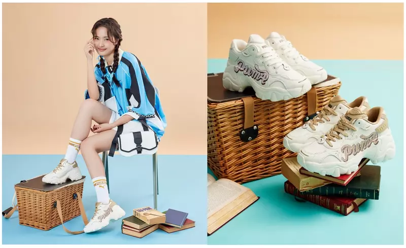 入春穿搭吸睛神器，PUMA PULSAR WEDGE collegecore 牛奶糖 & 莓果全糖甜美配色 打造清新學院風