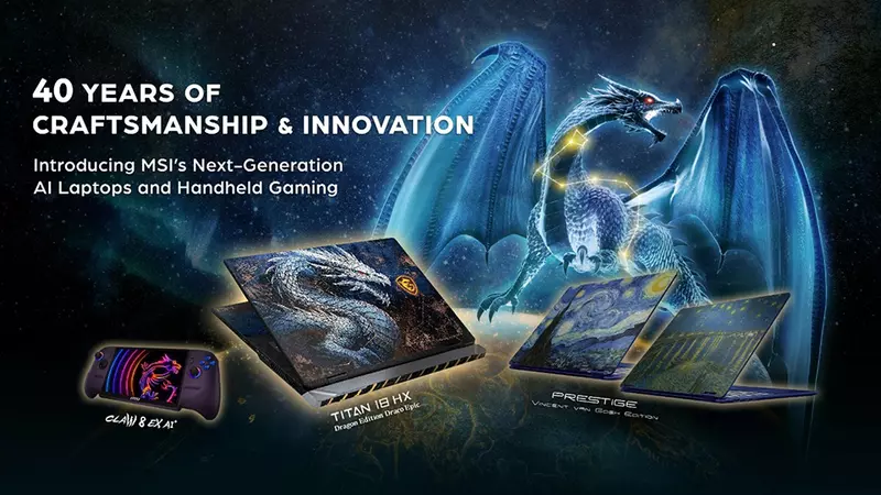 MSI 40週年精工鉅作 Titan 18 HX天龍座典藏特仕版 霸氣現身Computex 2026 《玩具總動員》筆電、全新電競掌機同步亮相
