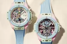 HUBLOT宇舶首款三色一體的粉彩陶瓷時計 Big Bang Summer 計時碼錶+陀飛輪腕錶  開啟多彩陶瓷腕錶新篇章 綻放最Chill的盛夏靈魂