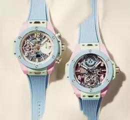 HUBLOT宇舶首款三色一體的粉彩陶瓷時計 Big Bang Summer 計時碼錶+陀飛輪腕錶  開啟多彩陶瓷腕錶新篇章 綻放最Chill的盛夏靈魂
