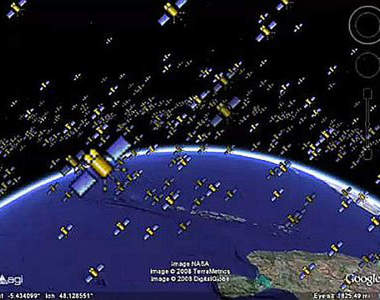 人造衛星的密度 神奇的Google看地球(Google Earth Satellites)