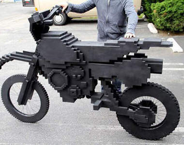 超搶眼木製 Pixel 摩托車