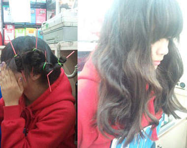 吸管捲髮妹:我是便利商店工讀生喔~