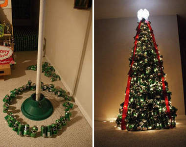 啤酒罐聖誕樹 環保又新鮮♥(如果你沒醉的話)