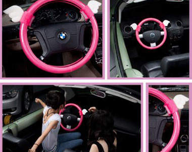 有車的女孩必買:可愛天使方向盤套子♥