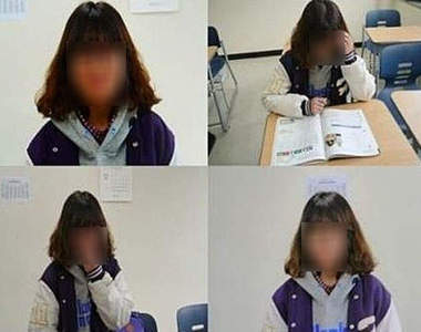 準備考試的素顏女學生《前後對照圖》(大學生篇)