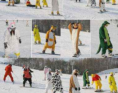 《動物滑雪服》在家還可以當睡衣穿♥