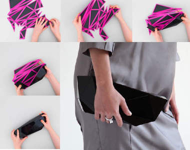 《摺疊式包包》大流行的手拿包也可以用摺的喔!