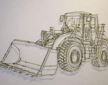 《鐵絲藝術》 用鐵絲做堆土機才厲害！