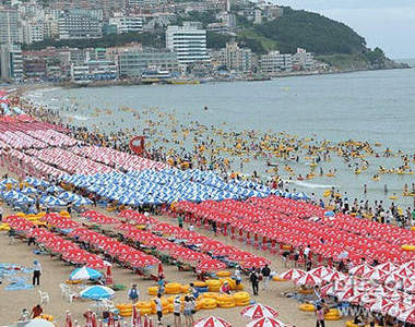 真正的人山人海!海雲台海水浴場大爆滿