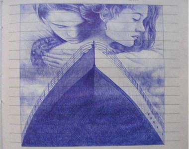 原子筆作畫 要花上幾支筆阿…