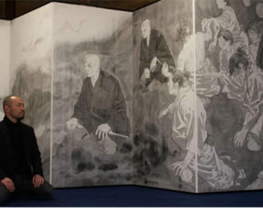 井上雄彦新作《親鸞屏風》走水墨路線