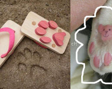 動物腳印海灘拖鞋　走到哪印到哪