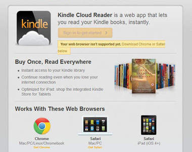 亞馬遜出款Kindle Cloud Reader  看書可以更方便了