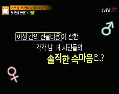 韓國調查：♂男女♀之間送禮物的開銷費用是？！(真心指數)