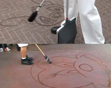 迪士尼樂園果然連掃地都要掃得很夢幻~★