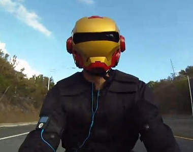 鋼鐵人安全帽 素人製作警察勿近