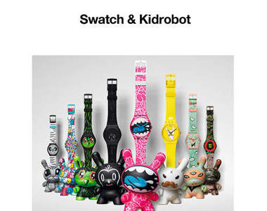 Kidrobot×Swatch by BEAMS發售活動　巨大手錶彩繪
