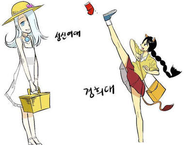 韓國各所大學的可愛代表擬人畫❤