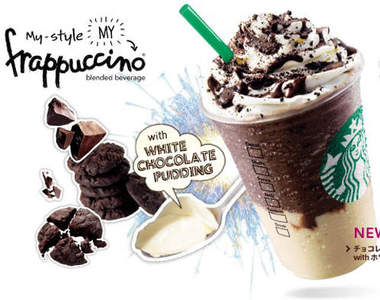 日本星巴克夏季限定品：巧克力餅乾碎片白巧克力布丁星冰樂☆
