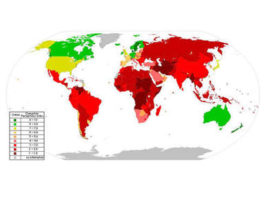 各國貪污感知指數 今天~我們不比GG的大小唷！(指)