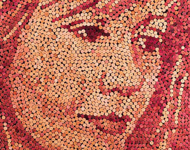 《軟木塞拼貼人像》~就和照片上的人一樣