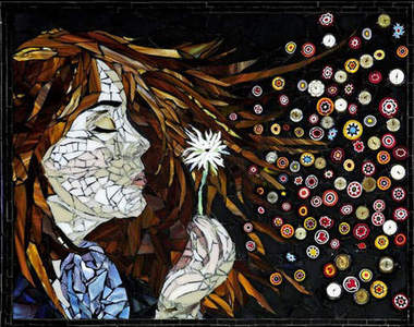 《陶瓷馬賽克畫》~頭髮是齒輪拼成的喔