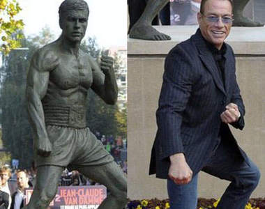尚克勞德范達美雕像揭幕 布魯塞爾肌肉男依然硬漢無誤