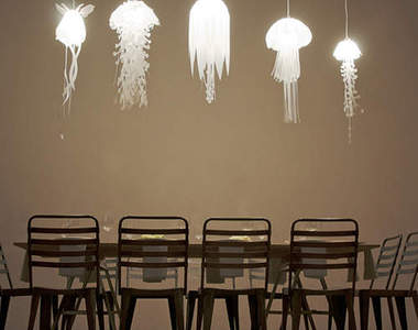 《水母吊燈》讓你在家中也能悠游自在的穿梭海底世界～