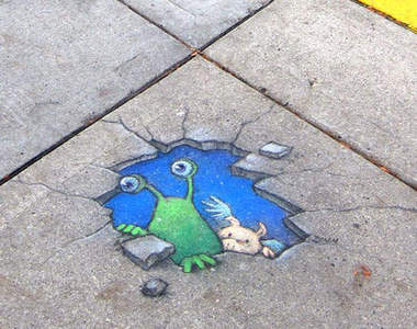 街頭《3D小青蛙》~小心不要踩到牠