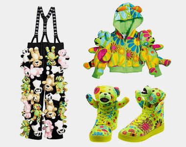 Jeremy Scott x adidas Originals 新推出的熊熊鞋、熊熊吊帶褲和熊熊外套