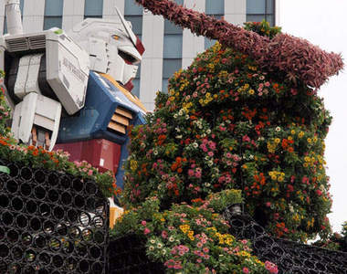 花之鋼彈 台場展出以綠化城市為概念的鋼彈胸像 完成啦