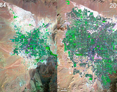 從太空俯看地球 人類都市40年間的變化