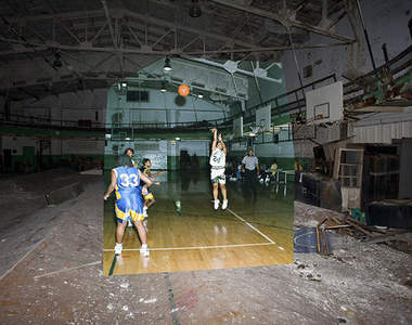 《魅影校園》廢墟學校的今昔照片對比