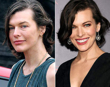 好萊塢女星的妝前妝後照～