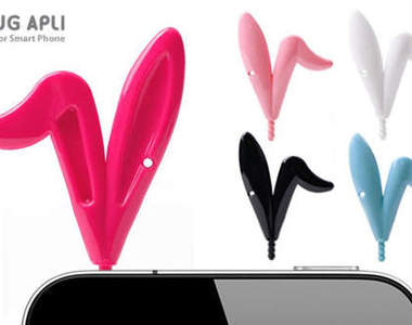 好萌好可愛的手機《兔耳耳機孔裝飾》♥