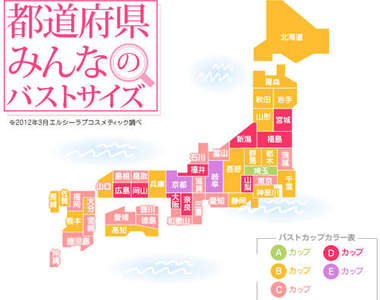 日本47都道府縣 女性罩杯大調查
