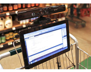 KINECT自動購物推車  以後只要出一張嘴就好啦?