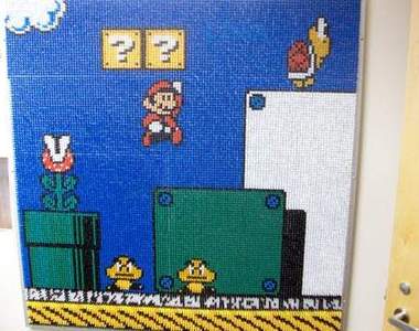 用1萬7千個磁鐵拼出瑪莉歐