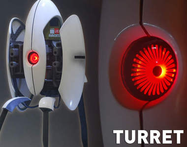 《傳送門》講話超萌的機槍塔Turret機器人模型 