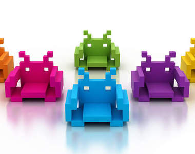 《太空侵略者》椅子 還可以組成彩紅戰隊耶～