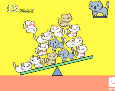 《貓咪蹺蹺板》App~可別一個不小心就把貓貓給摔出去呀><