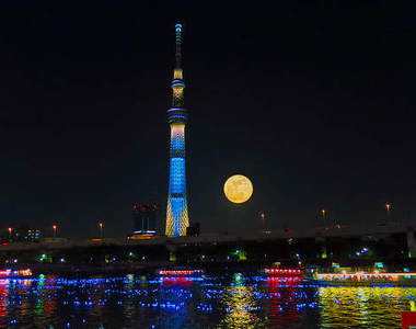 10萬顆LED燈漂流東京隅田川的奇蹟夜景♥