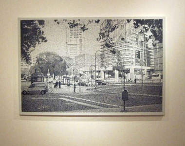 《郵票拼貼畫》都是用上面的日期戳號碼形成的呦★