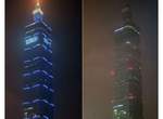 《地球一小時》全世界接力省電的對比圖 《地球一小時》全世界接力省電的對比圖
