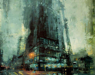 煙雨濛濛《都市圖》 就像漫步在他的畫中