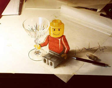 《3D鉛筆插畫》小姐~~要來一杯嗎？