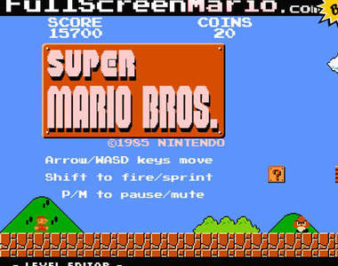 《Full Screen Mario》長螢幕網頁版超級瑪利歐好好玩（跳）