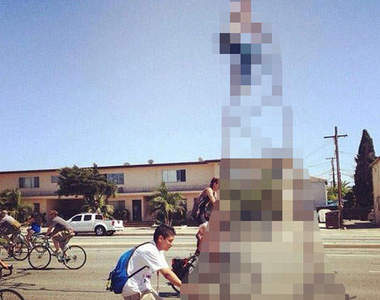 《高腳單車》路上跑~這是哪裡來的龐然大物啊??